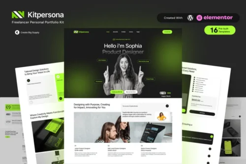 Mua KitPersona - Freelancer Personal Portfolio Elementor Template Kit giá rẻ