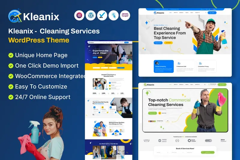 Mua Kleanix - Cleaning Service WordPress Theme giá rẻ