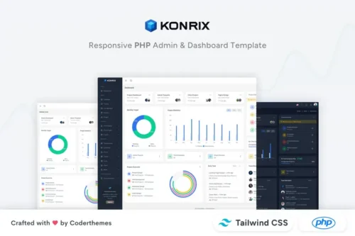 Mua Konrix - PHP Tailwind CSS Admin Dashboard Template giá rẻ