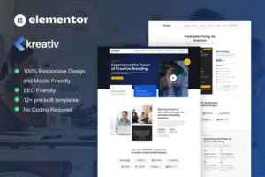 Mua Kreativ - Digital Agency & Creative Branding Elementor Pro Template Kit giá rẻ