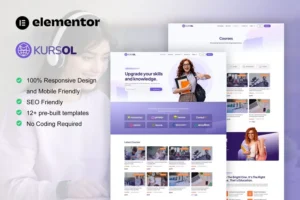 Mua Kursol - Online Course & Education Elementor Pro Template Kit giá rẻ
