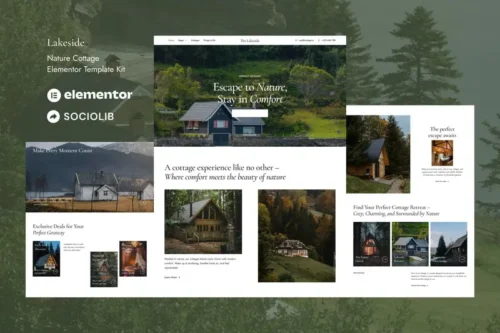 Mua Lakeside - Nature Cottage Elementor Template Kit giá rẻ