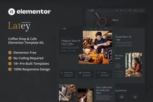 Mua Latey - Coffee Shop & Cafe Elementor Template Kit giá rẻ