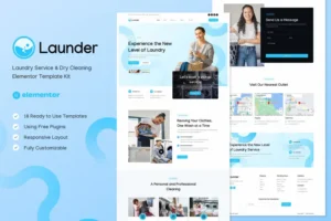 Mua Launder - Laundry Service & Dry Cleaning Elementor Template Kit giá rẻ