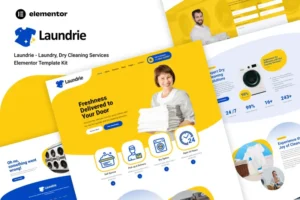 Mua Laundrie - Laundry, Dry Cleaning Services Elementor Template Kit giá rẻ