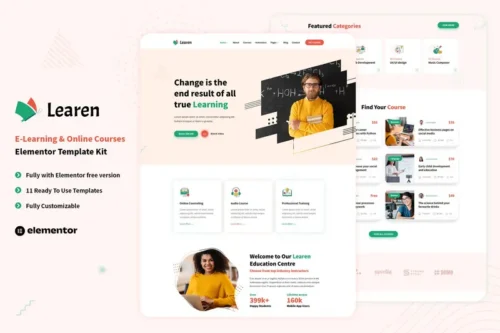 Mua Learen - E-Learning & Online Courses Elementor Template Kit giá rẻ