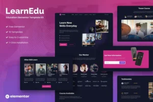 Mua LearnEdu - Education & Online Learning Elementor Template Kit giá rẻ