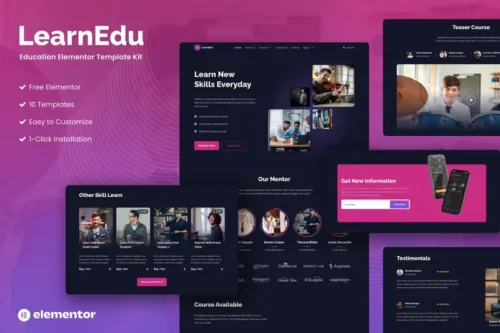 Mua LearnEdu - Education & Online Learning Elementor Template Kit giá rẻ