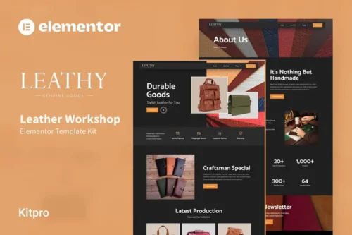 Mua Leathy - Leather Workshop Elementor Template Kit giá rẻ