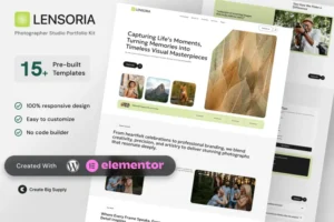 Mua Lensoria - Photographer Studio Portfolio Elementor Template Kit giá rẻ