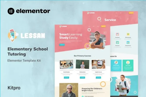 Mua Lessan - Elementary School Tutoring Elementor Template Kit giá rẻ