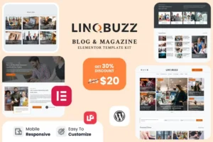 Mua Linqbuzz - Blog & Magazine Elementor Pro Template Kit giá rẻ
