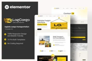 Mua LogCargo - Logistic Cargo Transportation Elementor Template Kit giá rẻ