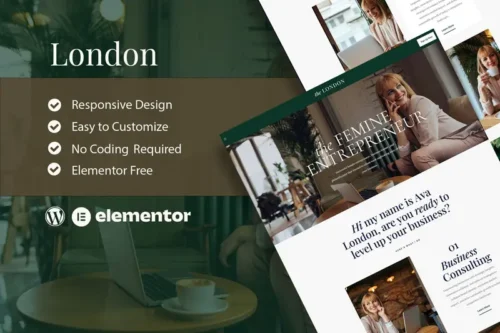 Mua London - Feminine Business Coach Elementor Template Kit giá rẻ