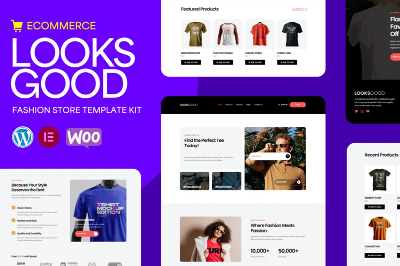 Mua LooksGood - T-shirt Store Elementor Pro Template Kit giá rẻ