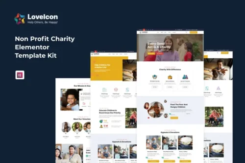 Mua LoveIcon – Nonprofit Charity Elementor Template Kit giá rẻ