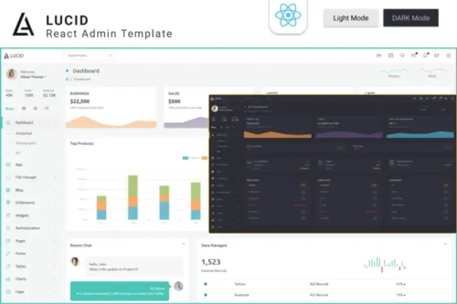 Mua Lucid – Responsive ReactJS Admin Template giá rẻ