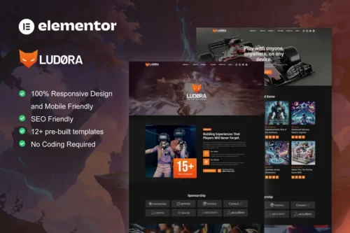 Mua Ludora - Game Developer & Studio Elementor Pro Template Kit giá rẻ
