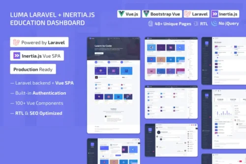 Mua Luma Laravel LMS & Vue Education Admin Dashboard giá rẻ