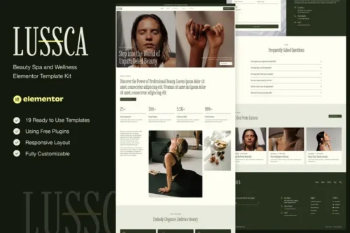 Mua Lussca - Beauty Spa & Wellness Elementor Template Kit giá rẻ