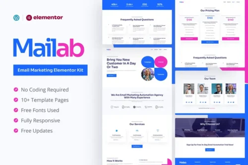 Mua Mailab - Email Marketing Elementor Pro Template Kit giá rẻ