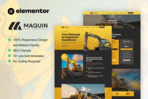 Mua Maquin - Construction Equipment Rentals Elementor Pro Template Kit giá rẻ