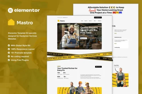 Mua Mastro - Handyman Services Elementor Template Kit giá rẻ