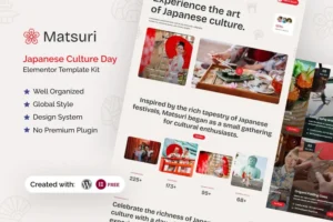 Mua Matsuri - Japanese Culture Day Elementor Template Kit giá rẻ