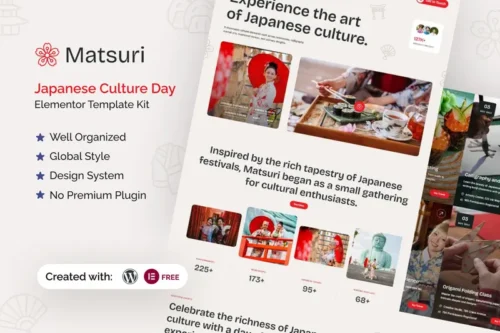 Mua Matsuri - Japanese Culture Day Elementor Template Kit giá rẻ