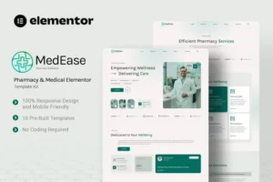 Mua MedEase - Pharmacy & Medical Elementor Template Kit giá rẻ