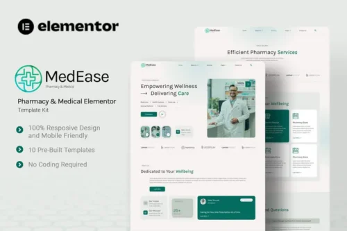 Mua MedEase - Pharmacy & Medical Elementor Template Kit giá rẻ
