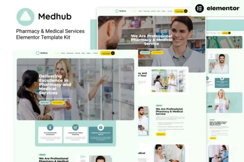 Mua MedHub - Pharmacy & Medical Services Elementor Template Kit giá rẻ