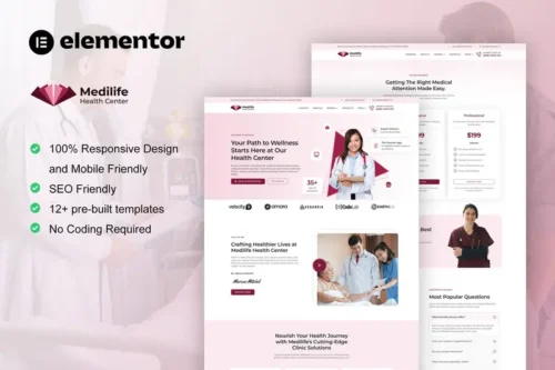 Mua MediLife - Medical Clinic Services Elementor Template Kit giá rẻ