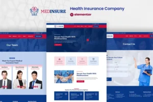 Mua MedInsure - Health Insurance Company Elementor Pro Template Kit giá rẻ