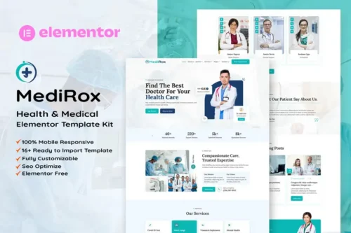 Mua MediRox - Health & Medical Elementor Template Kit giá rẻ