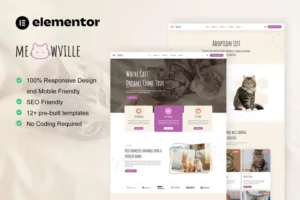 Mua MeowVille - Animal Shelter & Cat Breeder Elementor Template Kit giá rẻ