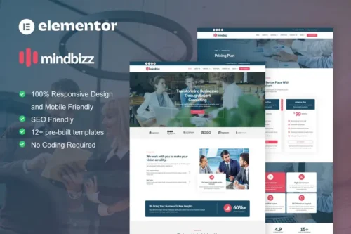 Mua MindBizz - Business Consulting Elementor Pro Template Kit giá rẻ