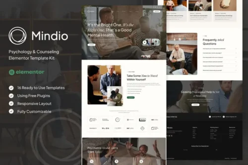 Mua Mindio - Psychology & Counseling Elementor Template Kit giá rẻ