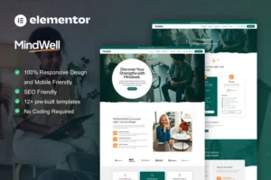 Mua MindWell - Mental Health Care Elementor Pro Template Kit giá rẻ