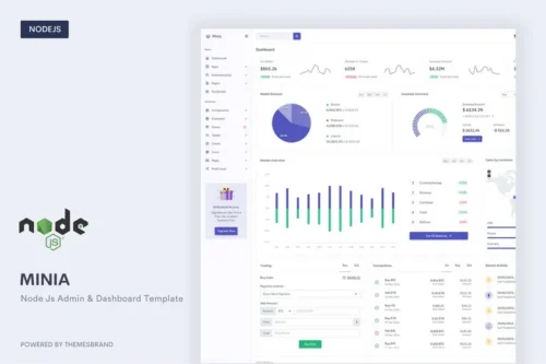 Mua Minia - NodeJS Admin & Dashboard Template giá rẻ