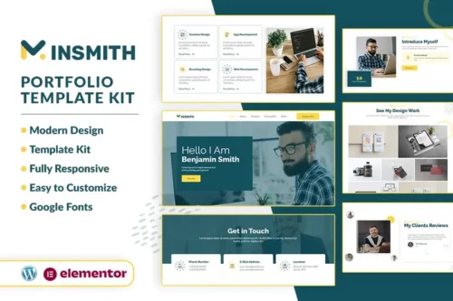 Mua MINSMITH - Portfolio Elementor Template Kit giá rẻ