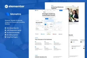 Mua Monetra - Finance and Consulting Elementor Template Kit giá rẻ