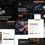 Motoran – Custom Motorcycle Garage Service Elementor Template Kit