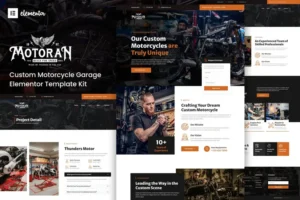 Mua Motoran - Custom Motorcycle Garage Service Elementor Template Kit giá rẻ