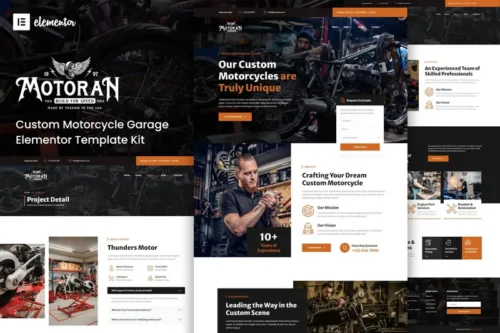 Mua Motoran - Custom Motorcycle Garage Service Elementor Template Kit giá rẻ