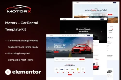 Mua Motorx - Car Rental Elementor Template Kit giá rẻ