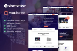 Mua MoxChannel - TV Channel Service Elementor Template Kit giá rẻ