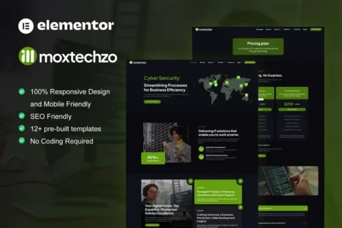 Mua MoxTechzo - Tech Company & IT Service Elementor Template Kit giá rẻ