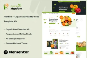Mua Munfirm - Organic & Healthy Food Elementor Template Kit giá rẻ