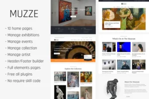 Mua Muzze - Museum Art Gallery Exhibition WP Themes giá rẻ
